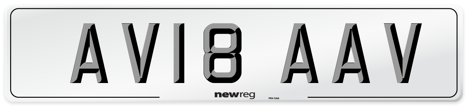 AV18 AAV Number Plate from New Reg